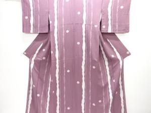 よろけ縞に雪輪模様小紋着物